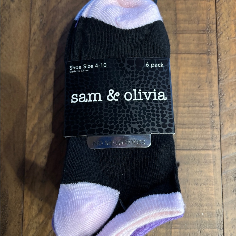 Sam & Olivia Women's No-Show Socks, (2 )6-Pack (MultiColor, Shoe Size: 4-10)